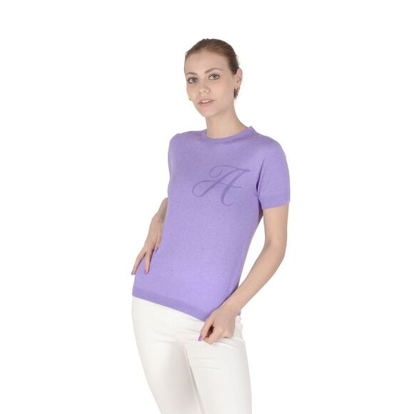 Dee Ocleppo Cashmere Top Short Sleeves Lilac Women Lilac Sweaters - Picture 1 of 1